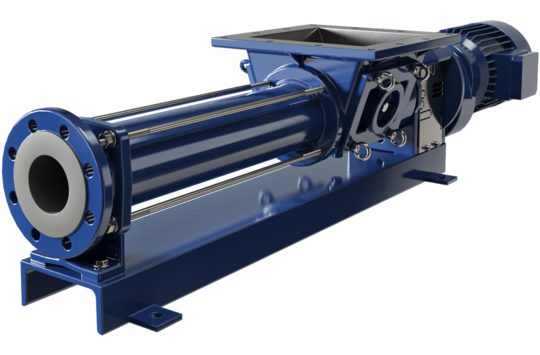 SEEPEX BTQ open hopper progressive cavity pump with rectangular hopper.